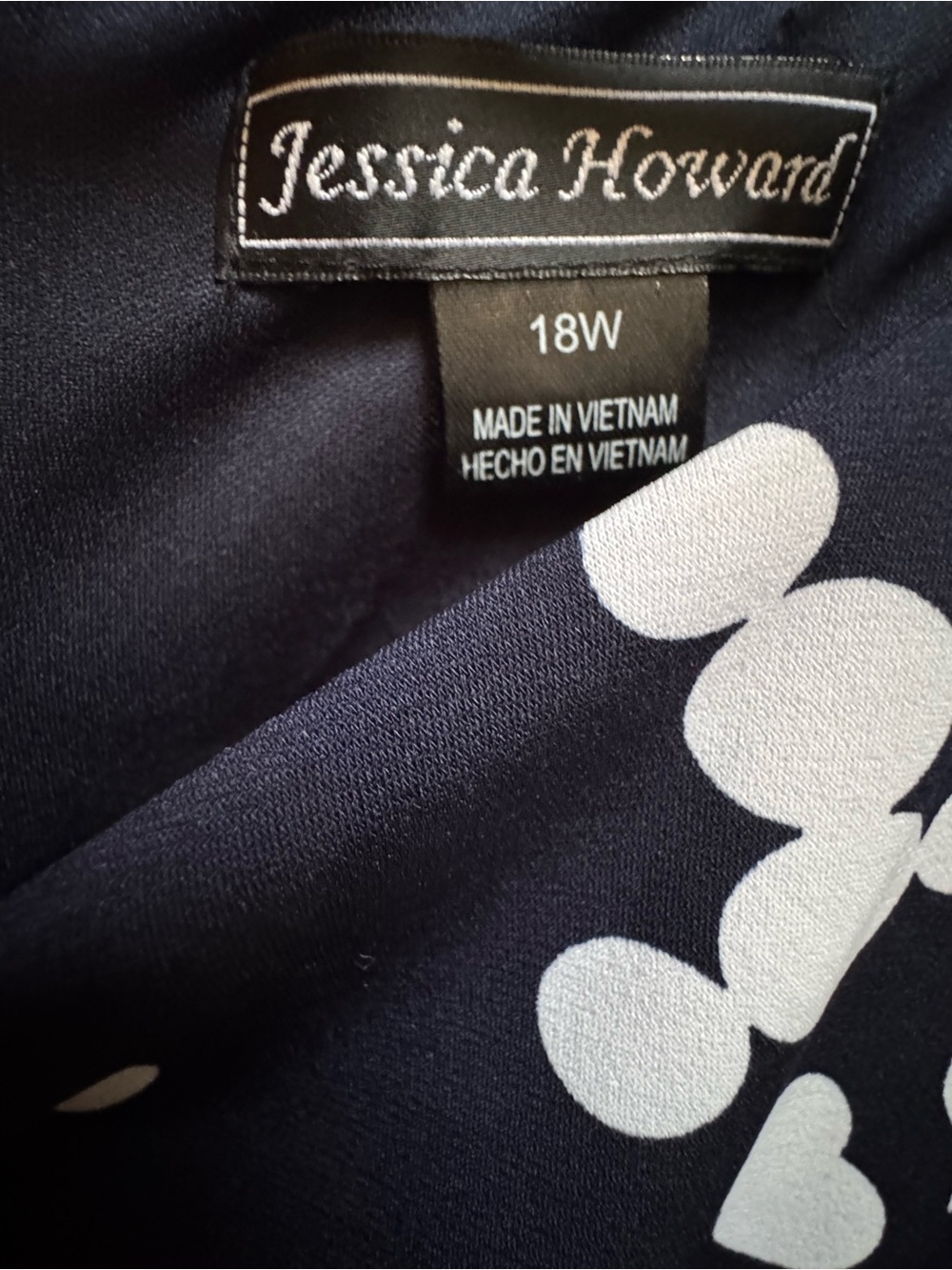 Jessica Howard Navy DarkBlue w White Polka Dot Sleeveless Maxi Dress Womens 18W - Picture 2 of 6